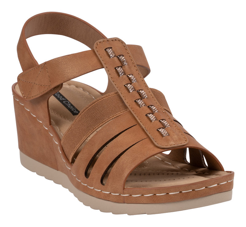 Women's Yuna Tan Strappy Wedge Sandals