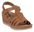 Women's Yuna Tan Strappy Wedge Sandals