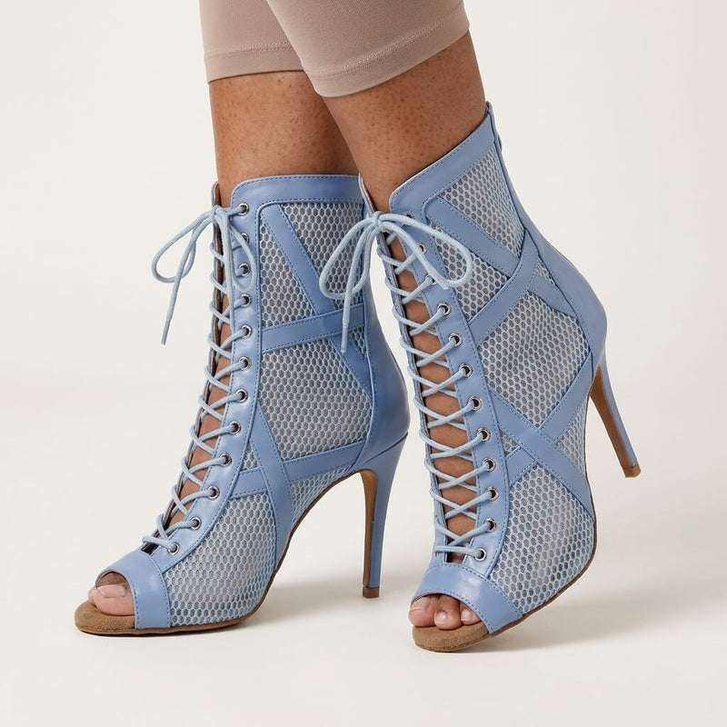 Xiomara - Light Blue Vegan Leather - Suede Sole