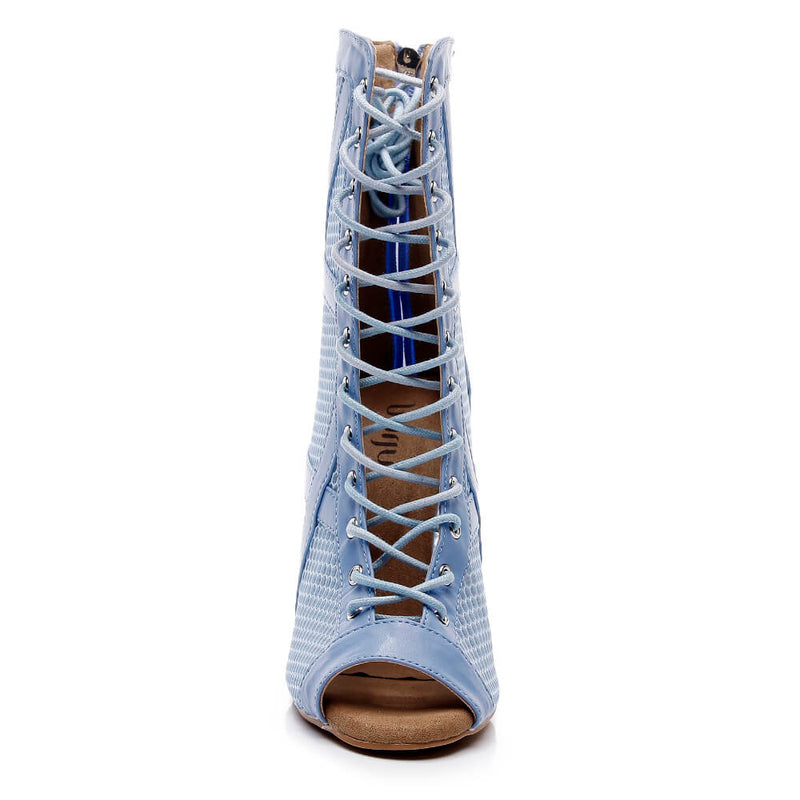 Xiomara - Light Blue Vegan Leather - Suede Sole