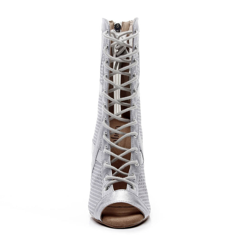 Xiomara - Matte Silver Vegan Leather - Street Sole