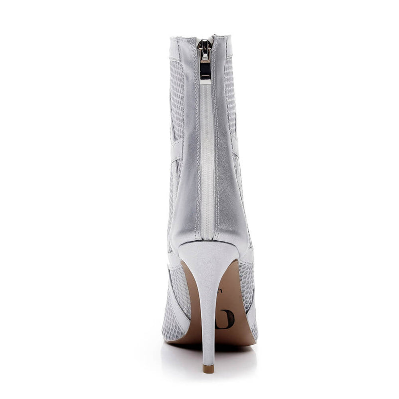 Xiomara - Matte Silver Vegan Leather - Street Sole