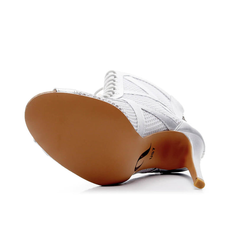 Xiomara - Matte Silver Vegan Leather - Street Sole