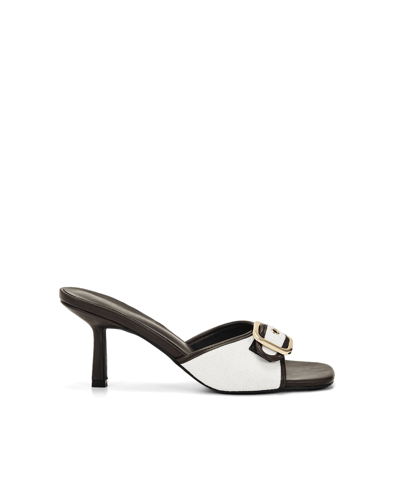 YASH - CREAM LINEN-CHOCOLATE-Heels-Billini-Billini