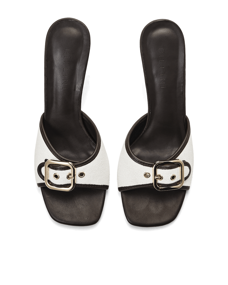 YASH - CREAM LINEN-CHOCOLATE-Heels-Billini-Billini