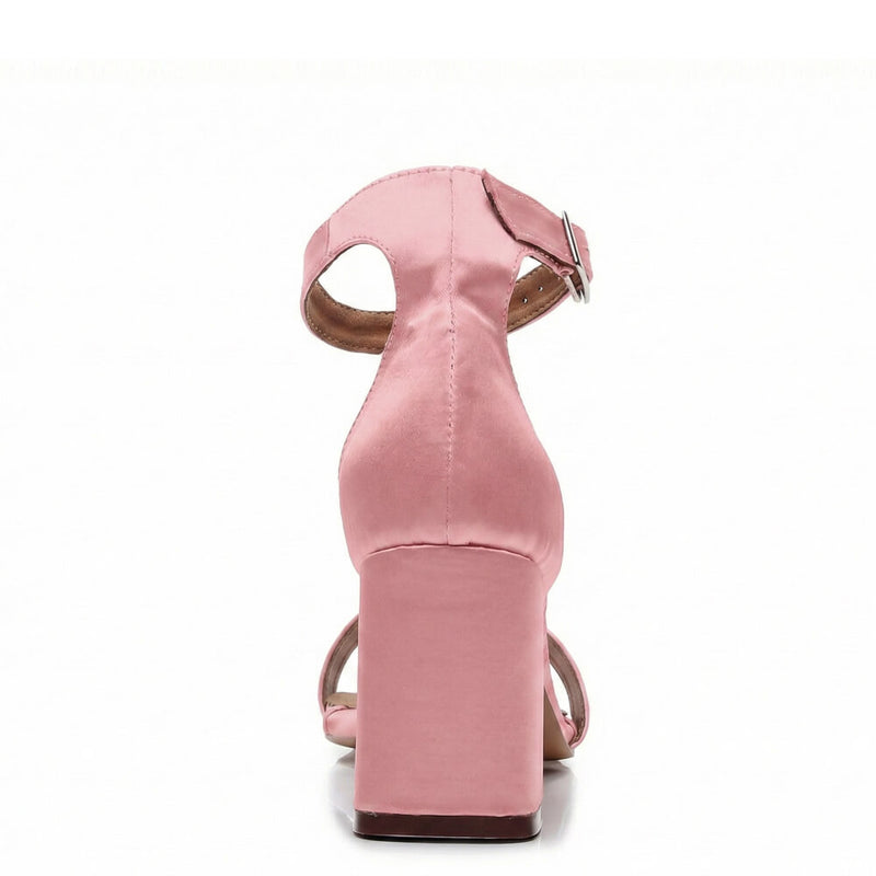 Zoe Block - Light Pink Satin - Street Sole